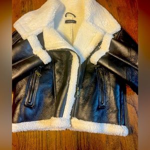 Fax fur moto biker jacket